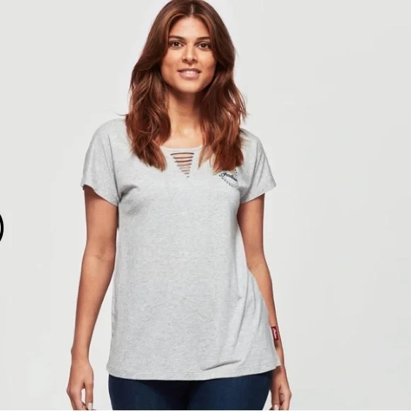 NWT Indian Motercycle Gray Circle Diamante T-Shirt - Picture 3 of 10